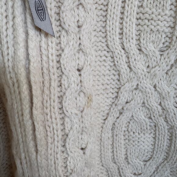 Aran Crafts Cream Cableknit Chunky Sweater Wool Ireland Full Zip Oversized XXL - Picture 7 of 9